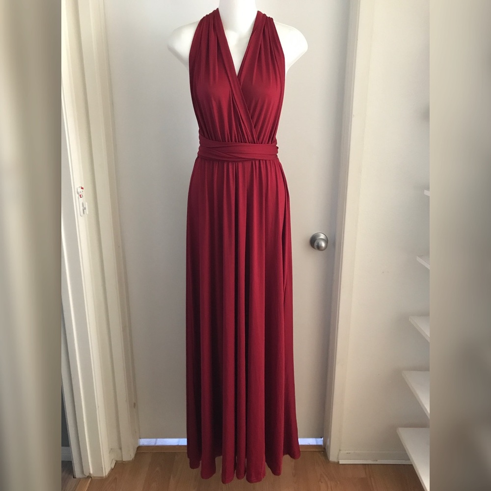 Burgundy Convertible Dress Gown